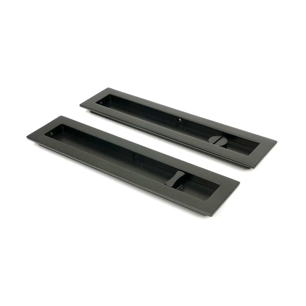 Aged Bronze 250mm Plain Rectangular Pull - Privacy Set - 50123