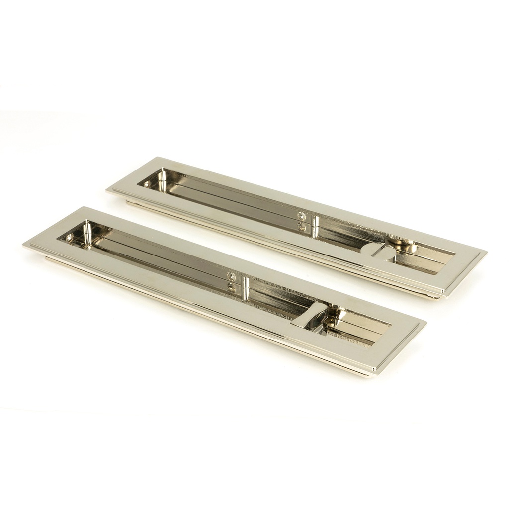 Polished Nickel 250mm Art Deco Rectangular Pull -Privacy Set - 50157