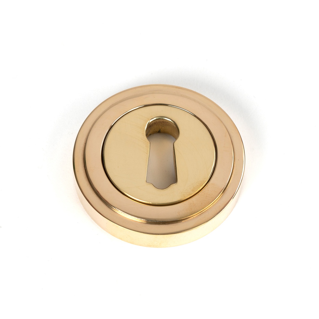 Polished Brass Round Escutcheon (Art Deco) - 50747