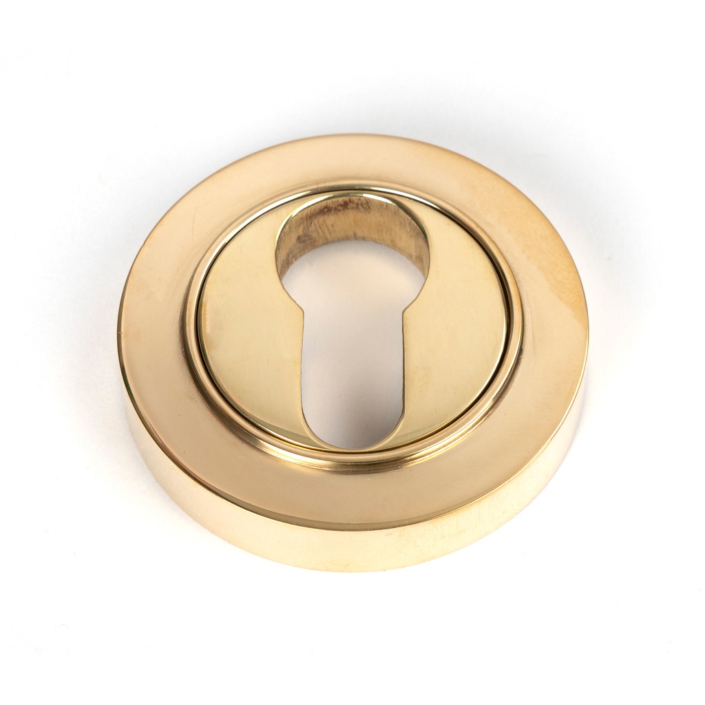 Polished Brass Round Euro Escutcheon (Plain) - 50592