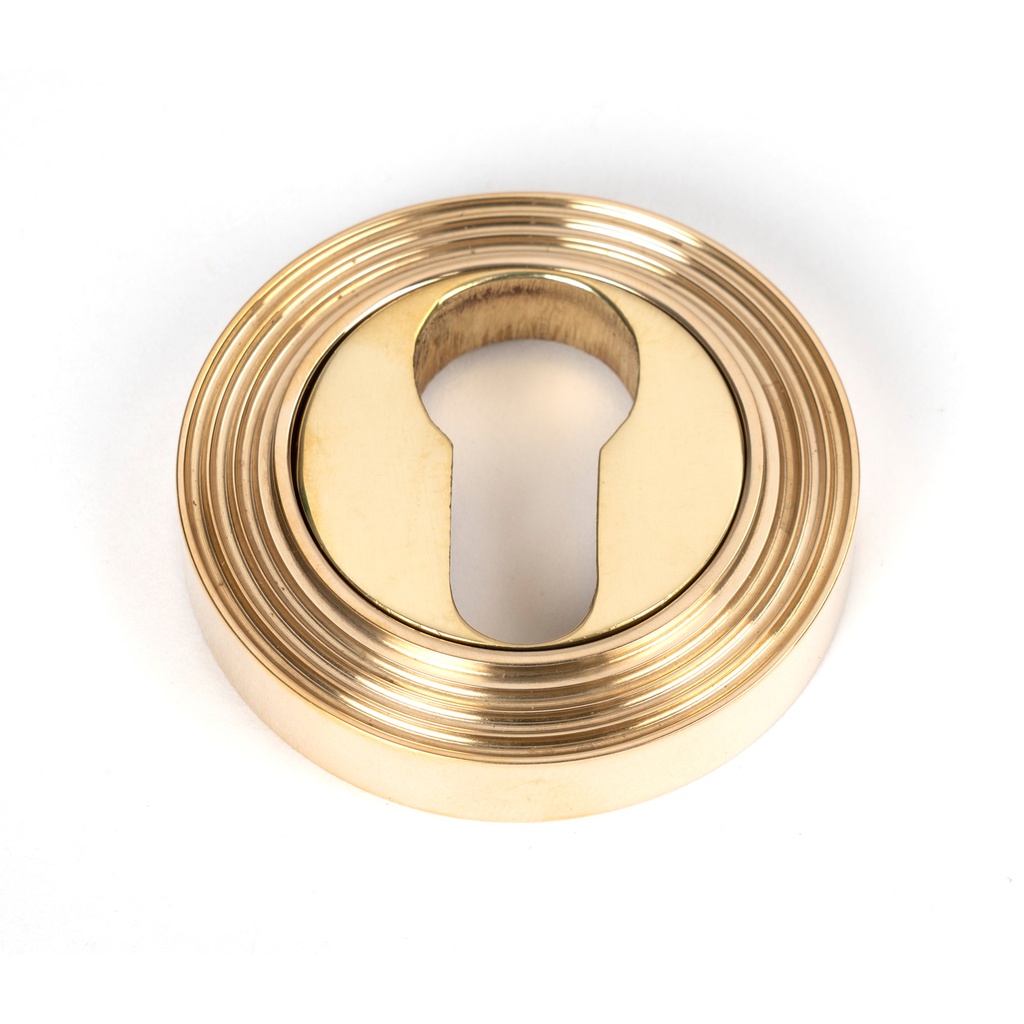 Polished Brass Round Euro Escutcheon (Beehive) - 50594