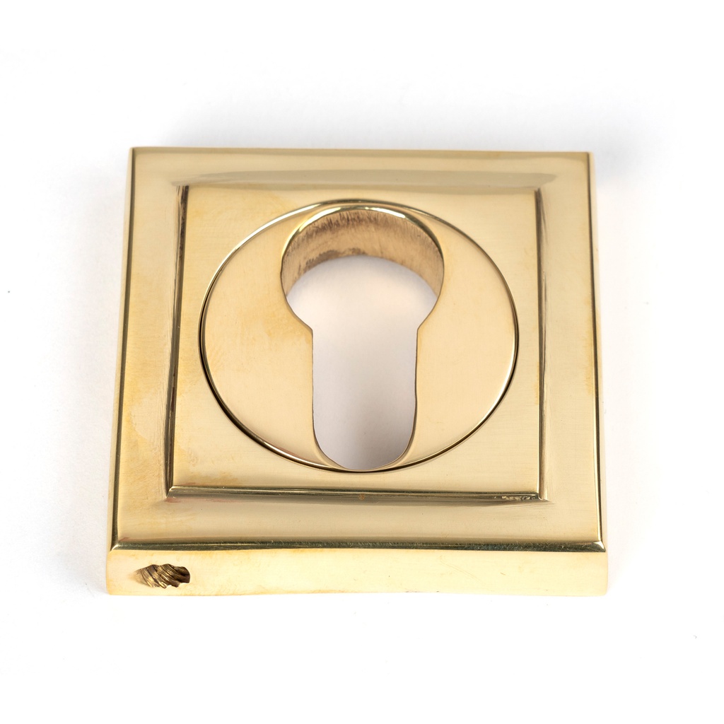 Polished Brass Round Euro Escutcheon (Square) - 50595