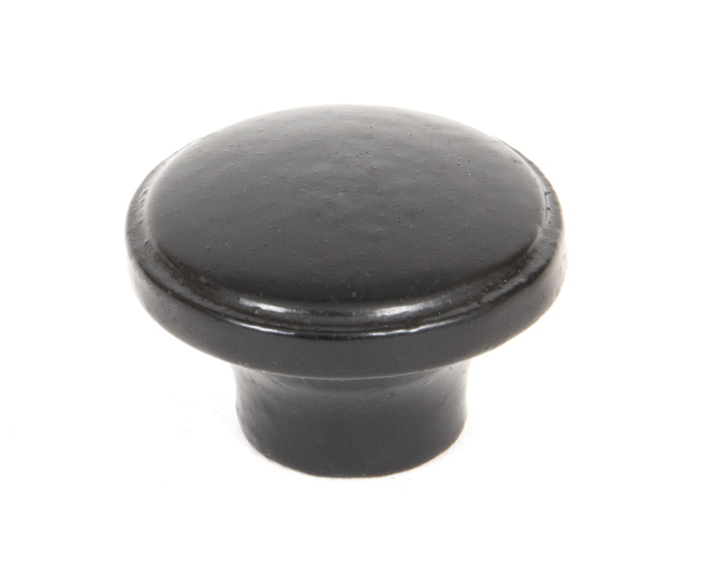 Black Ribbed Cabinet Knob - 33371