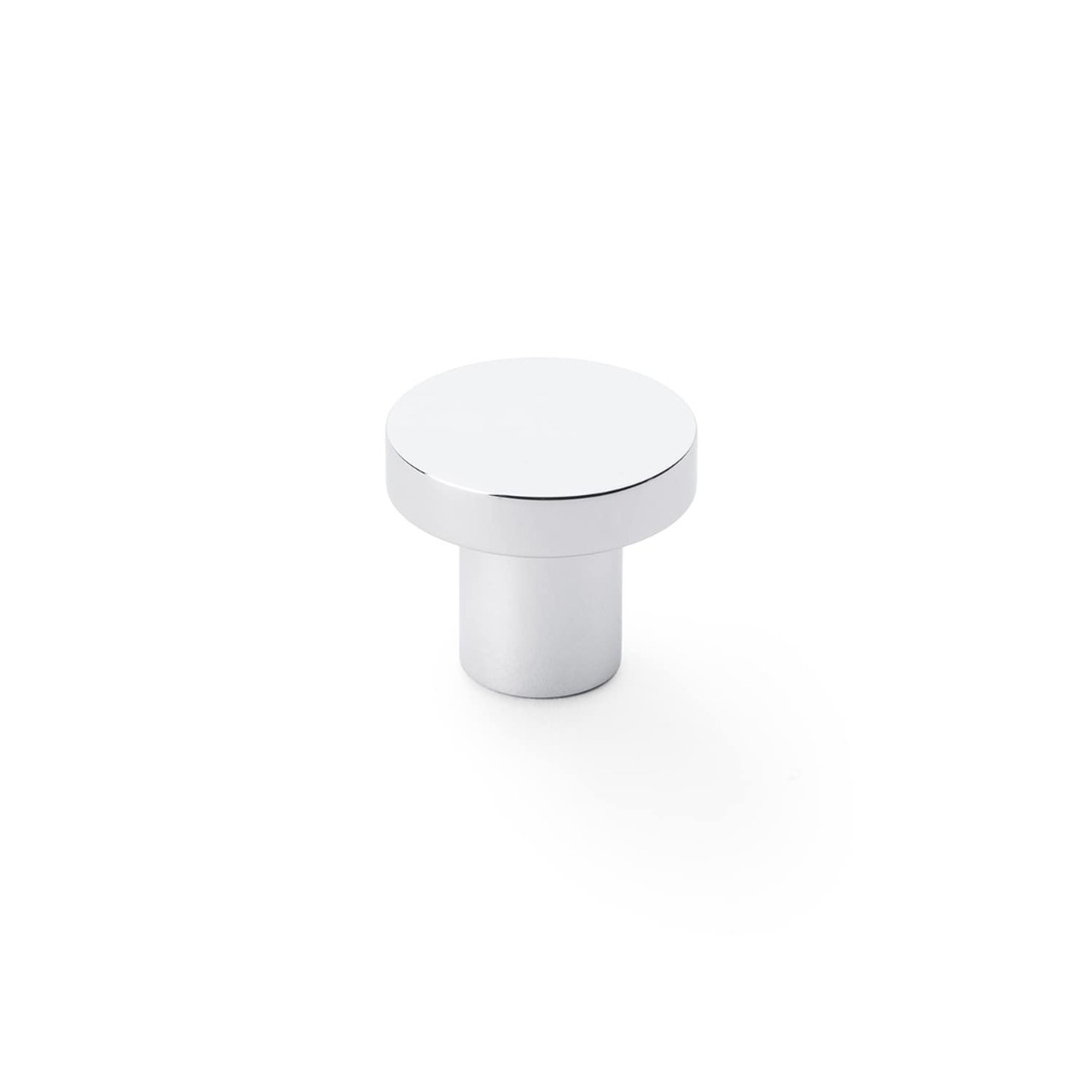 Alexander & Wilks Hanover Plain Cupboard Knob - Polished Chrome - Knob 30mm