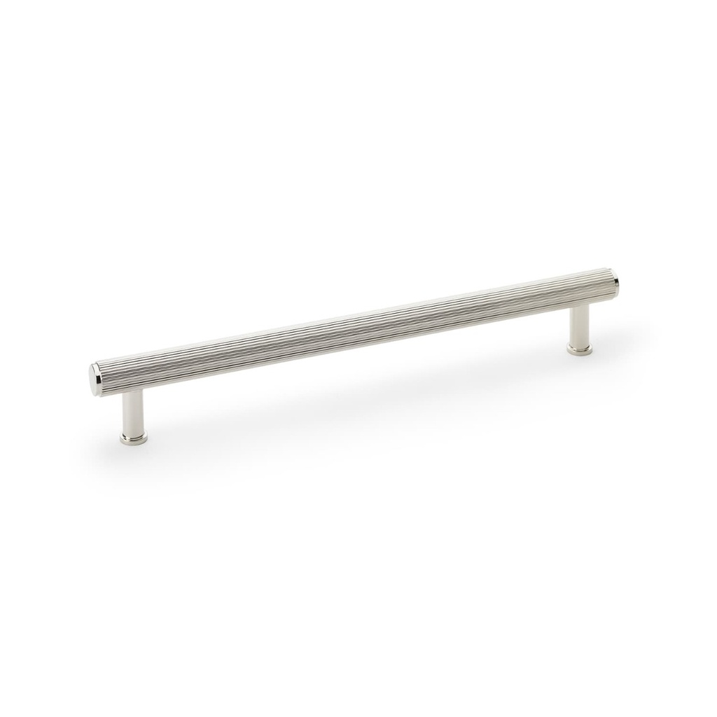 Alexander & Wilks Crispin Reeded T-bar Cupboard Pull Handle - Polished Nickel - 224mm