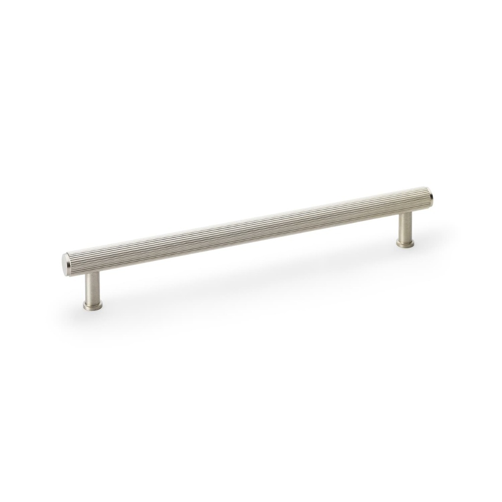 Alexander & Wilks Crispin Reeded T-bar Cupboard Pull Handle - Satin Nickel - 224mm