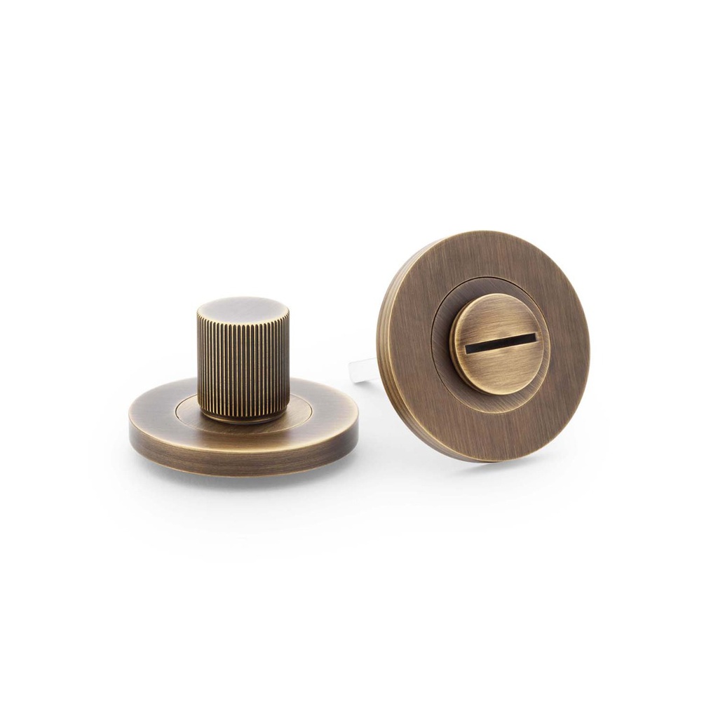 Alexander & Wilks Reeded Thumbturn And Release - Antique Brass