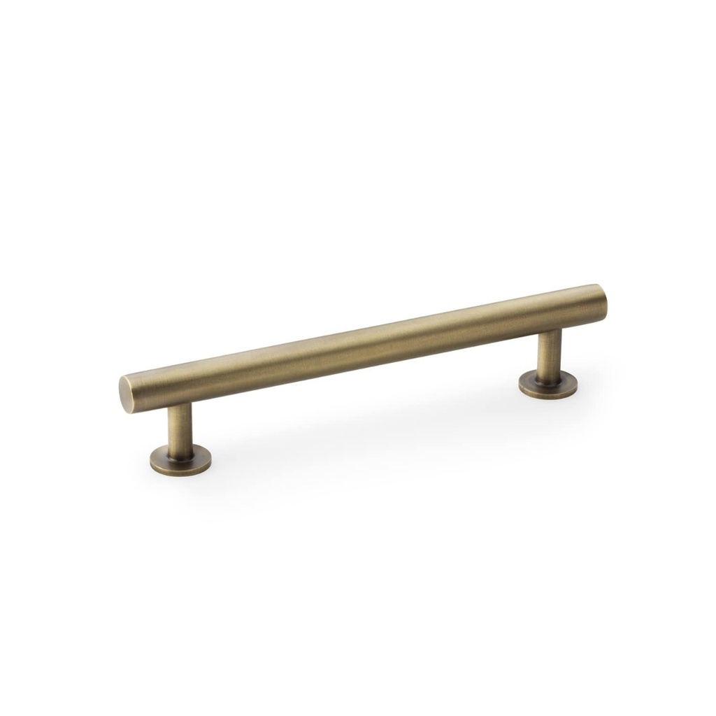 Alexander & Wilks Round T-bar Cabinet Pull Handle - Antique Brass - Centres 128mm