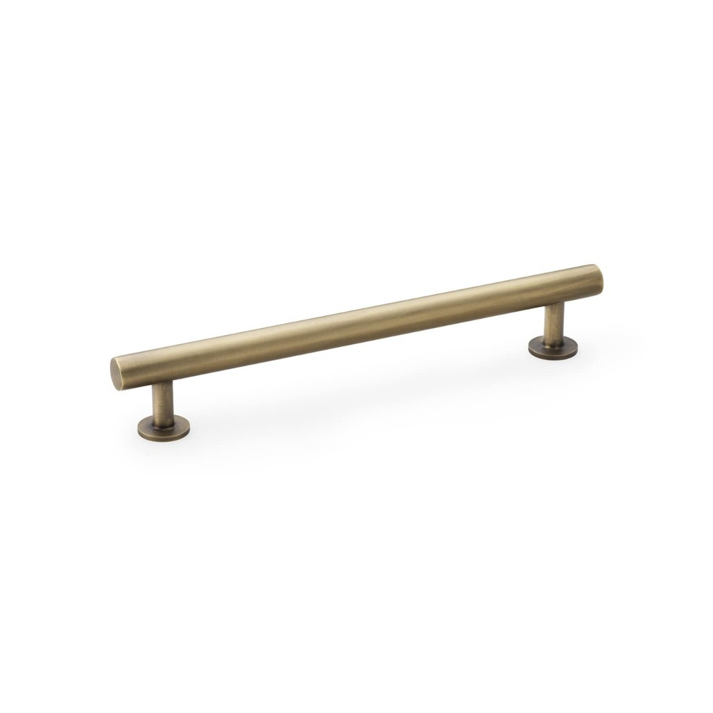 Alexander & Wilks Round T-bar Cabinet Pull Handle - Antique Brass - Centres 160mm