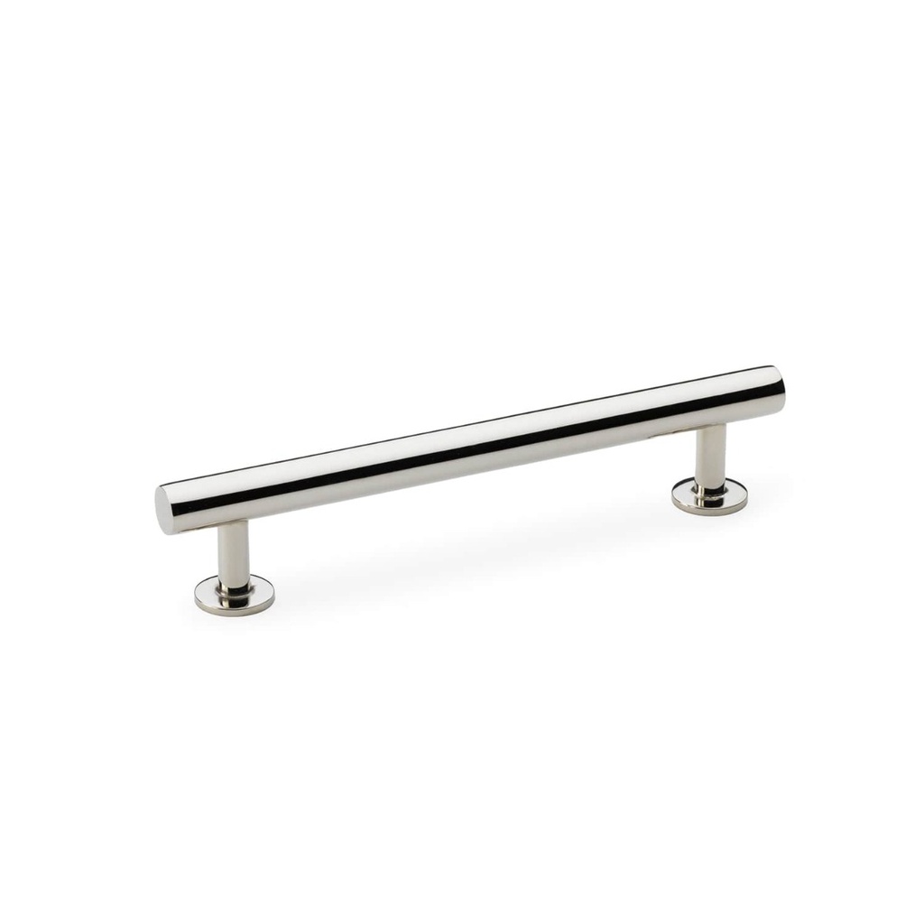 Alexander & Wilks Round T-bar Cabinet Pull Handle - Polished Nickel - Centres 128mm