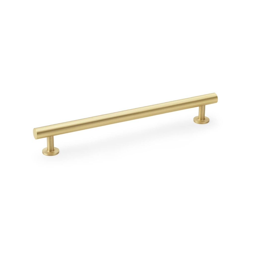 Alexander & Wilks Round T-bar Cabinet Pull Handle - Satin Brass - Centres 192mm