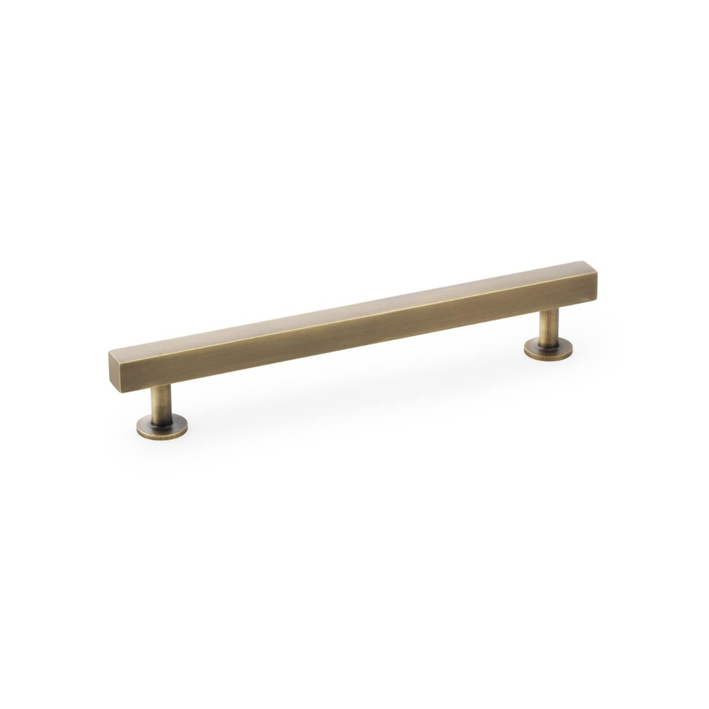 Alexander & Wilks Square T-bar Cabinet Pull Handle - Antique Brass - Centres 160mm