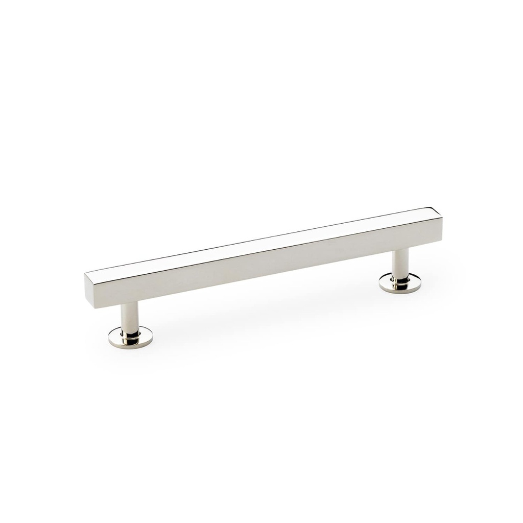 Alexander & Wilks Square T-bar Cabinet Pull Handle - Polished Nickel - Centres 128mm