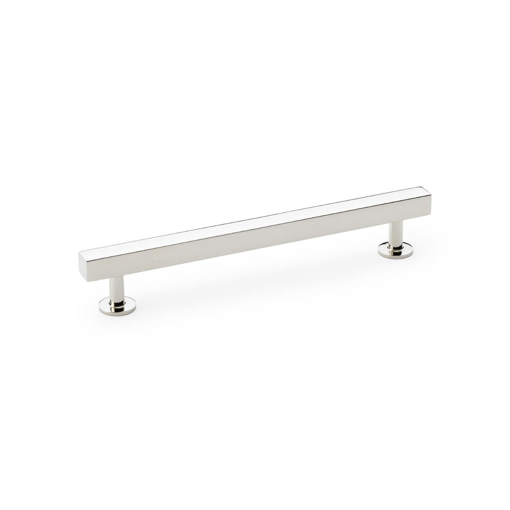 Alexander & Wilks Square T-bar Cabinet Pull Handle - Polished Nickel - Centres 160mm