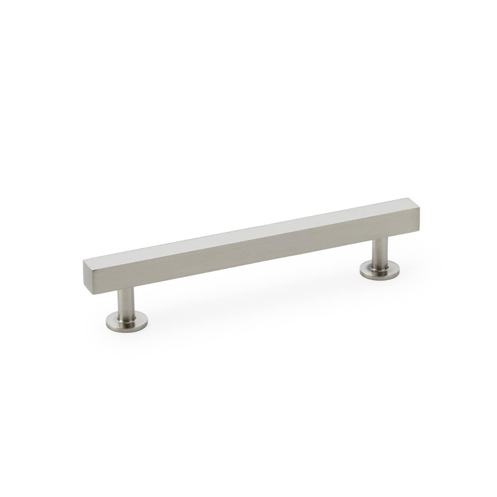 Alexander & Wilks Square T-bar Cabinet Pull Handle - Satin Nickel - Centres 128mm