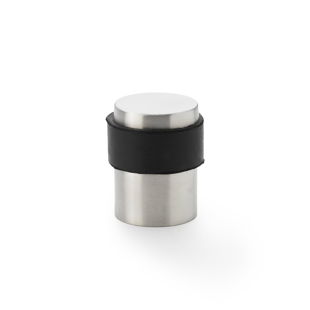 Alexander & Wilks Floor Mounted Flat Top Cylinder Door Stop - Satin Stainless Steel