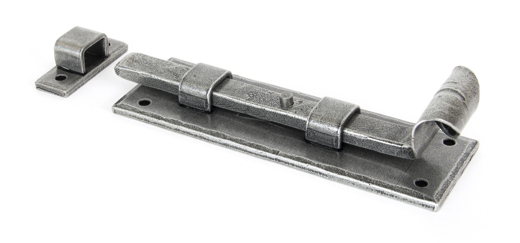 Pewter 6" Straight Door Bolt - 33663