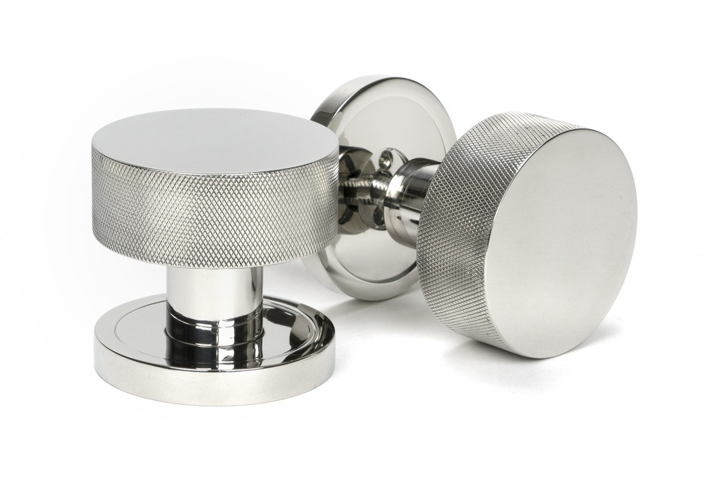 Polished Marine SS (316) Brompton Mortice/Rim Knob Set (Plain) - 46806