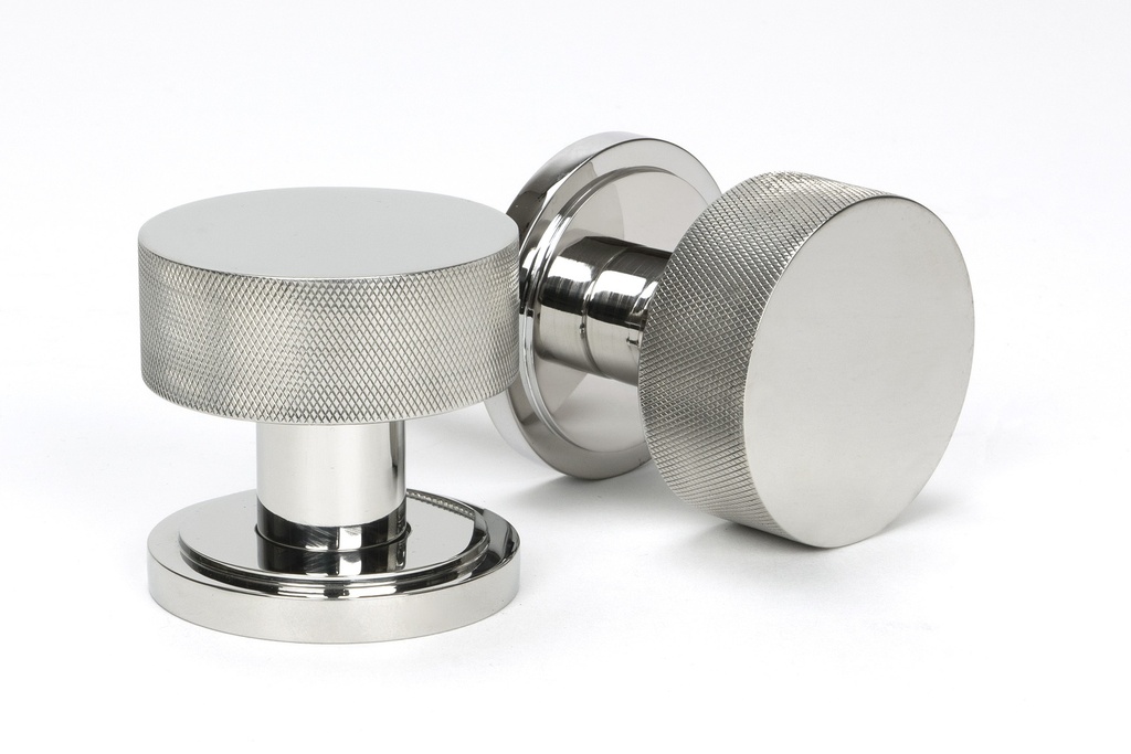 Polished Marine SS (316) Brompton Mortice/Rim Knob Set (Art Deco) - 46807