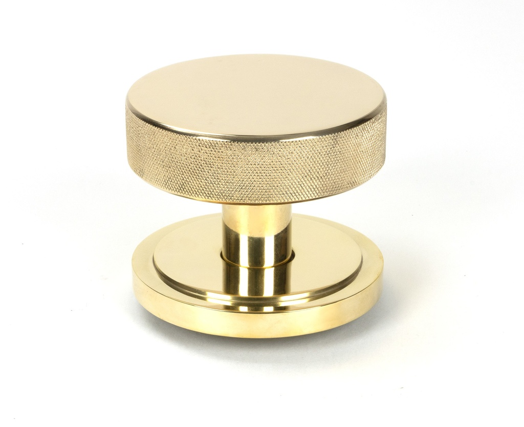 Polished Brass Brompton Centre Door Knob (Art Deco) - 50827