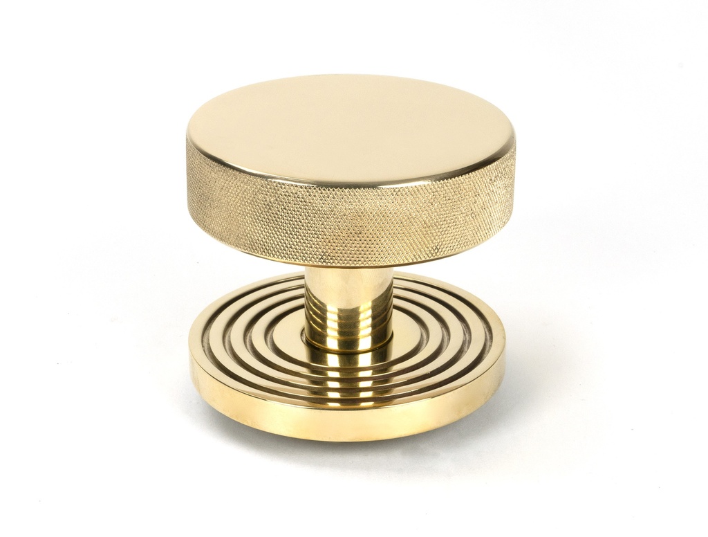 Polished Brass Brompton Centre Door Knob (Beehive) - 50828