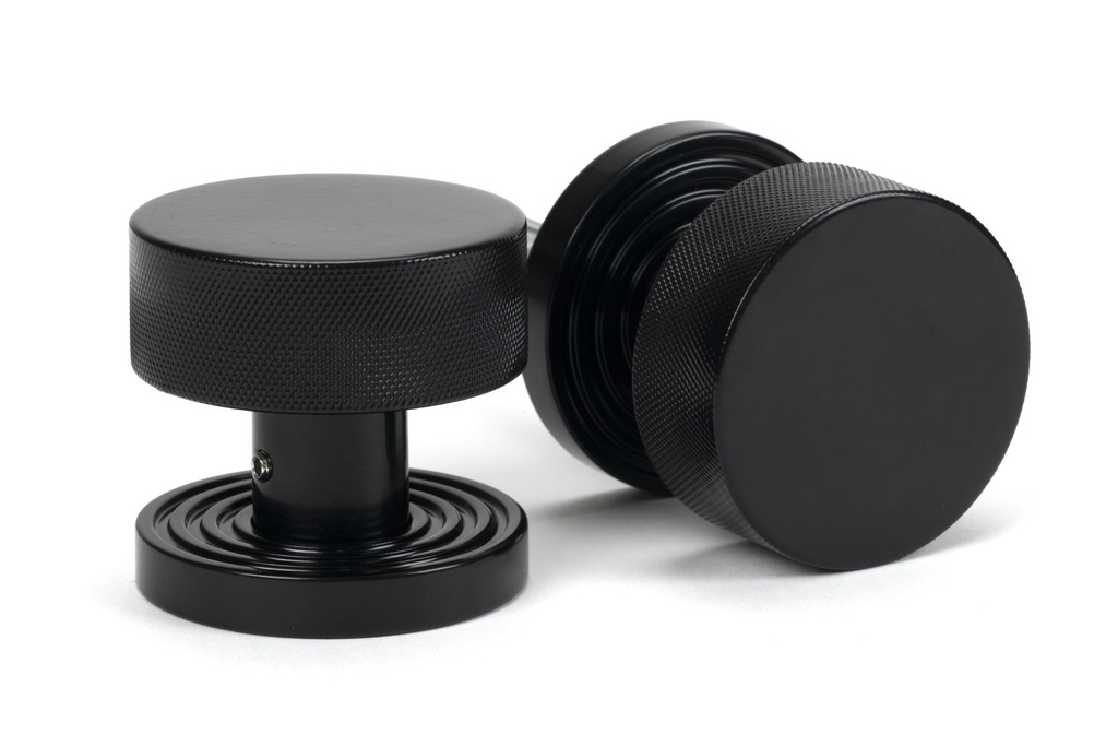 Black Brompton Mortice/Rim Knob Set (Beehive) - 46796