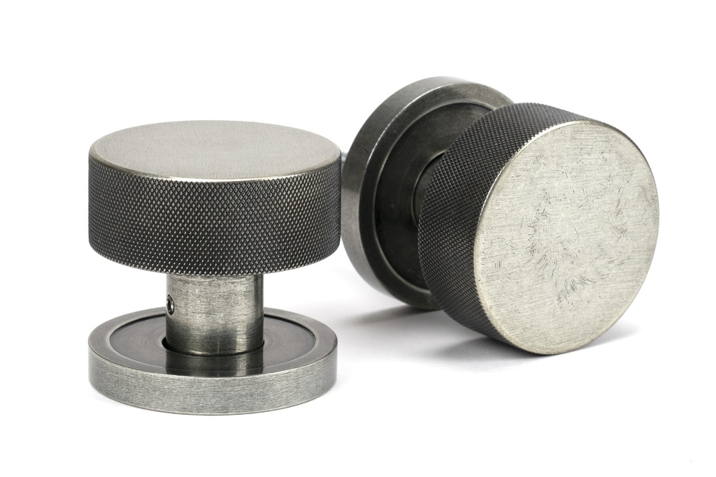 Pewter Brompton Mortice/Rim Knob Set (Plain) - 46802