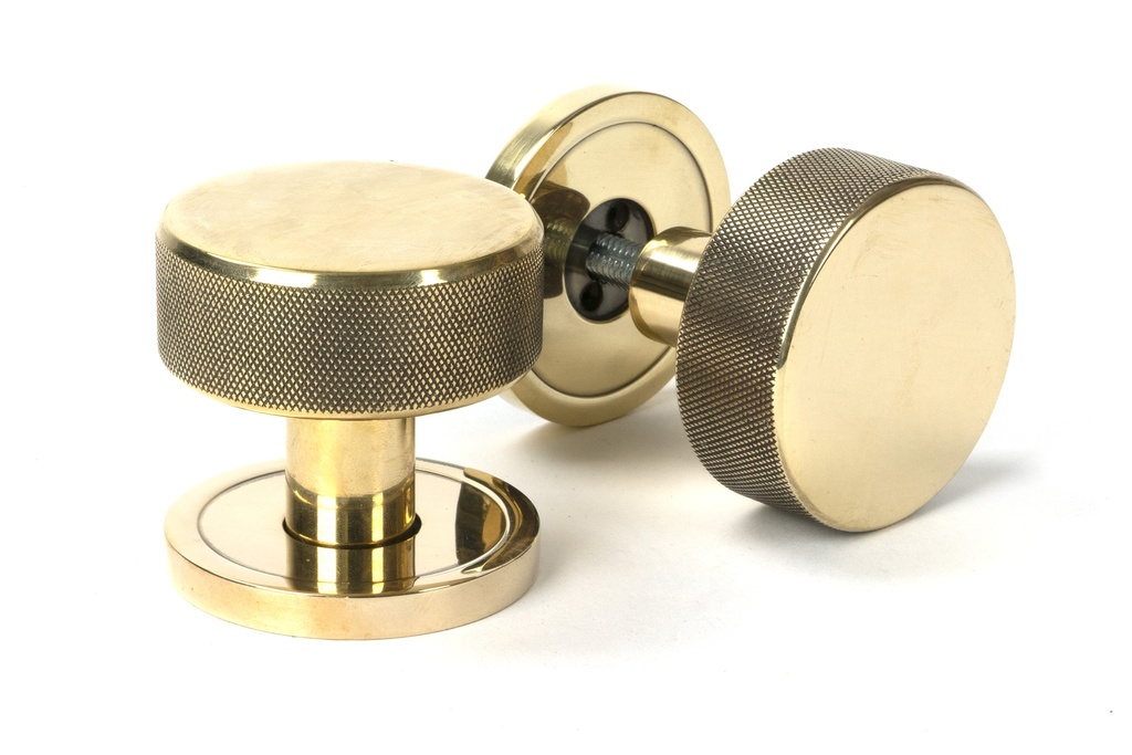 Aged Brass Brompton Mortice/Rim Knob Set (Plain) - 46774