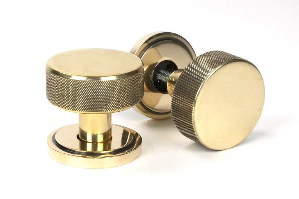 Aged Brass Brompton Mortice/Rim Knob Set (Art Deco) - 46775