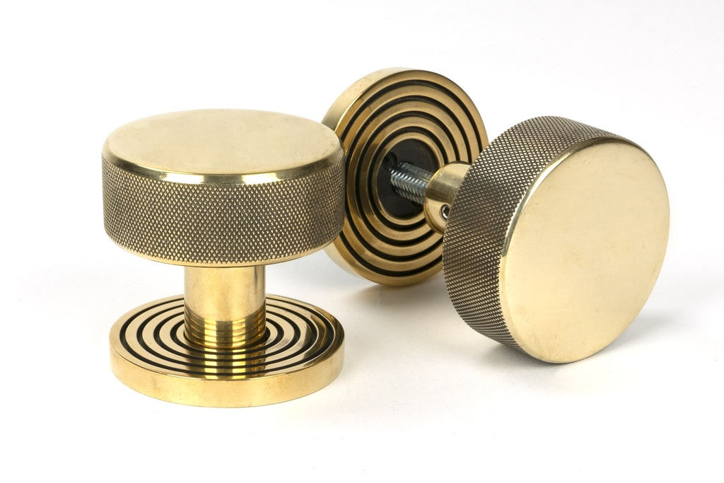 Aged Brass Brompton Mortice/Rim Knob Set (Beehive) - 46776