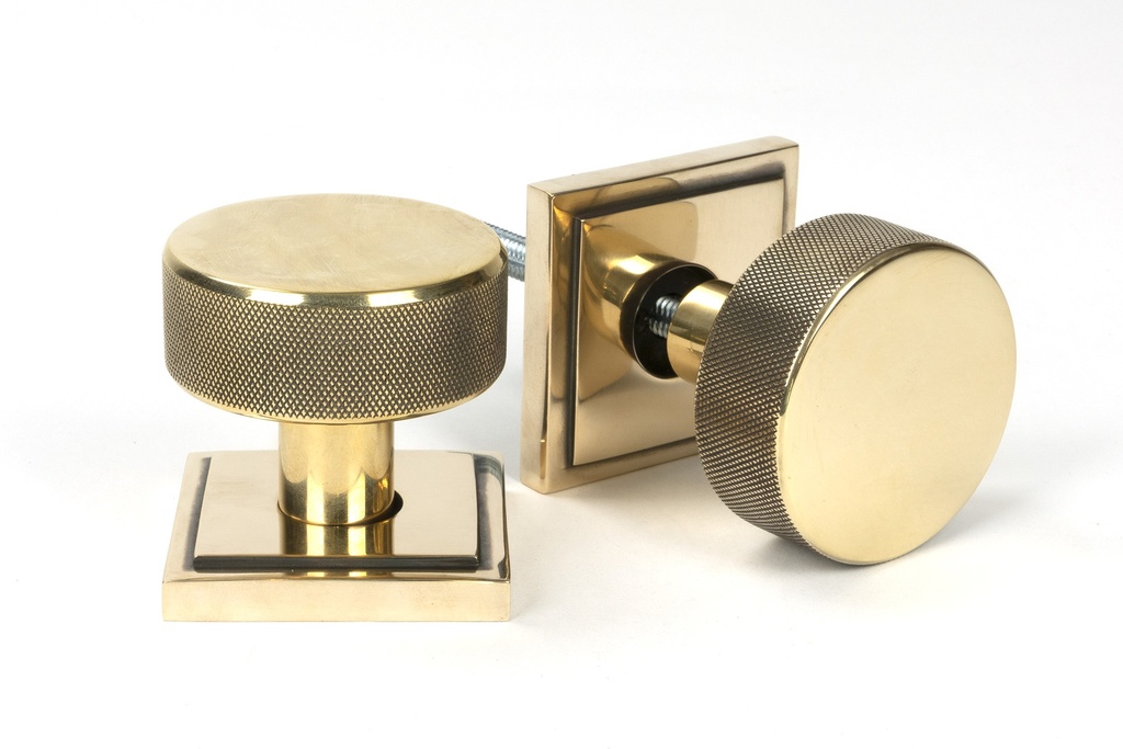 Aged Brass Brompton Mortice/Rim Knob Set (Square) - 46777