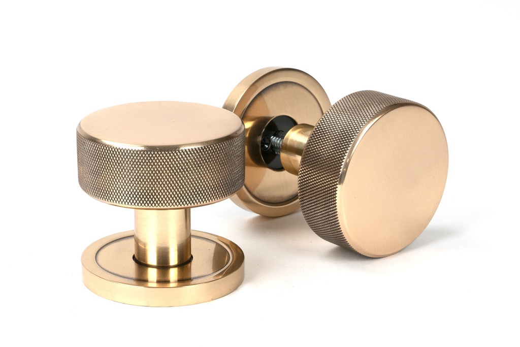 Polished Bronze Brompton Mortice/Rim Knob Set (Plain) - 46790