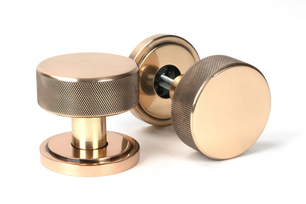 Polished Bronze Brompton Mortice/Rim Knob Set (Art Deco) - 46791