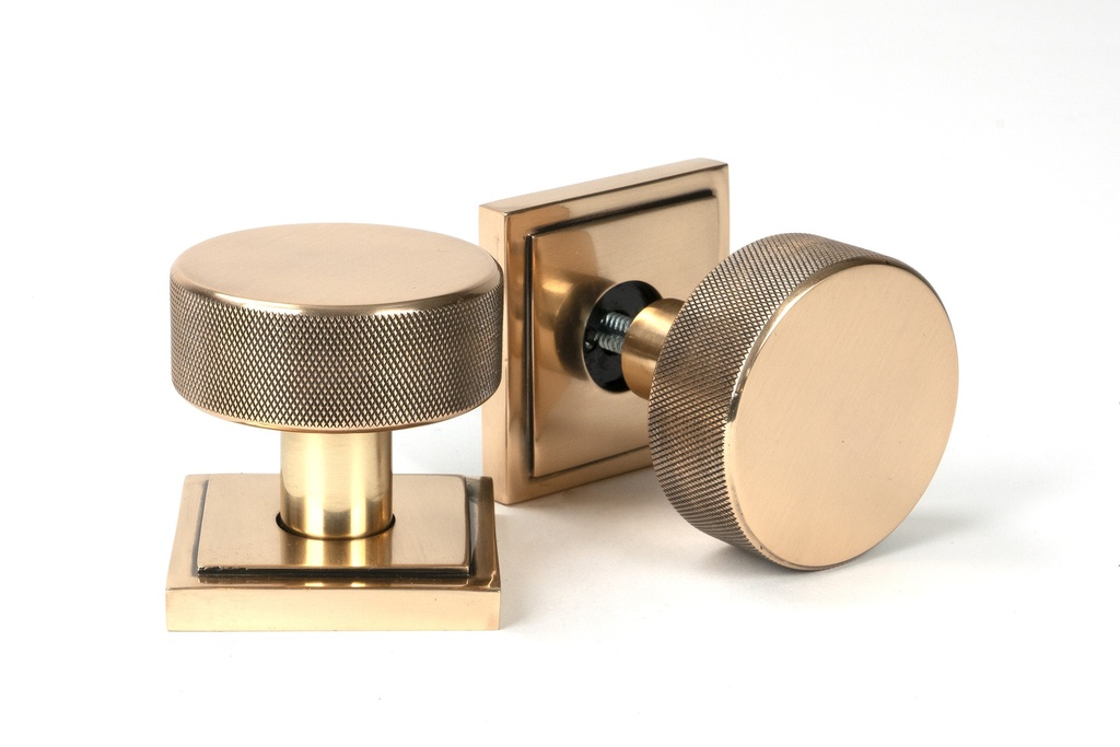 Polished Bronze Brompton Mortice/Rim Knob Set (Square) - 46793