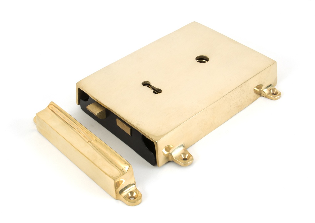 Polished Brass Rim Lock &amp; Cover - 35000