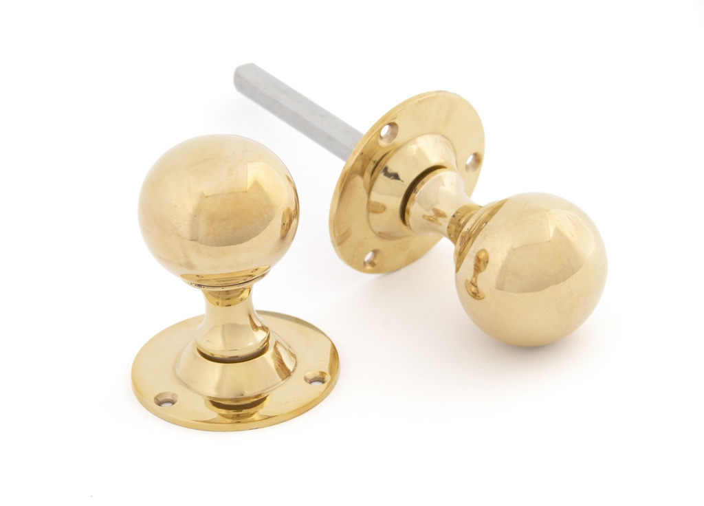 Polished Brass Ball Mortice Knob Set - 83630