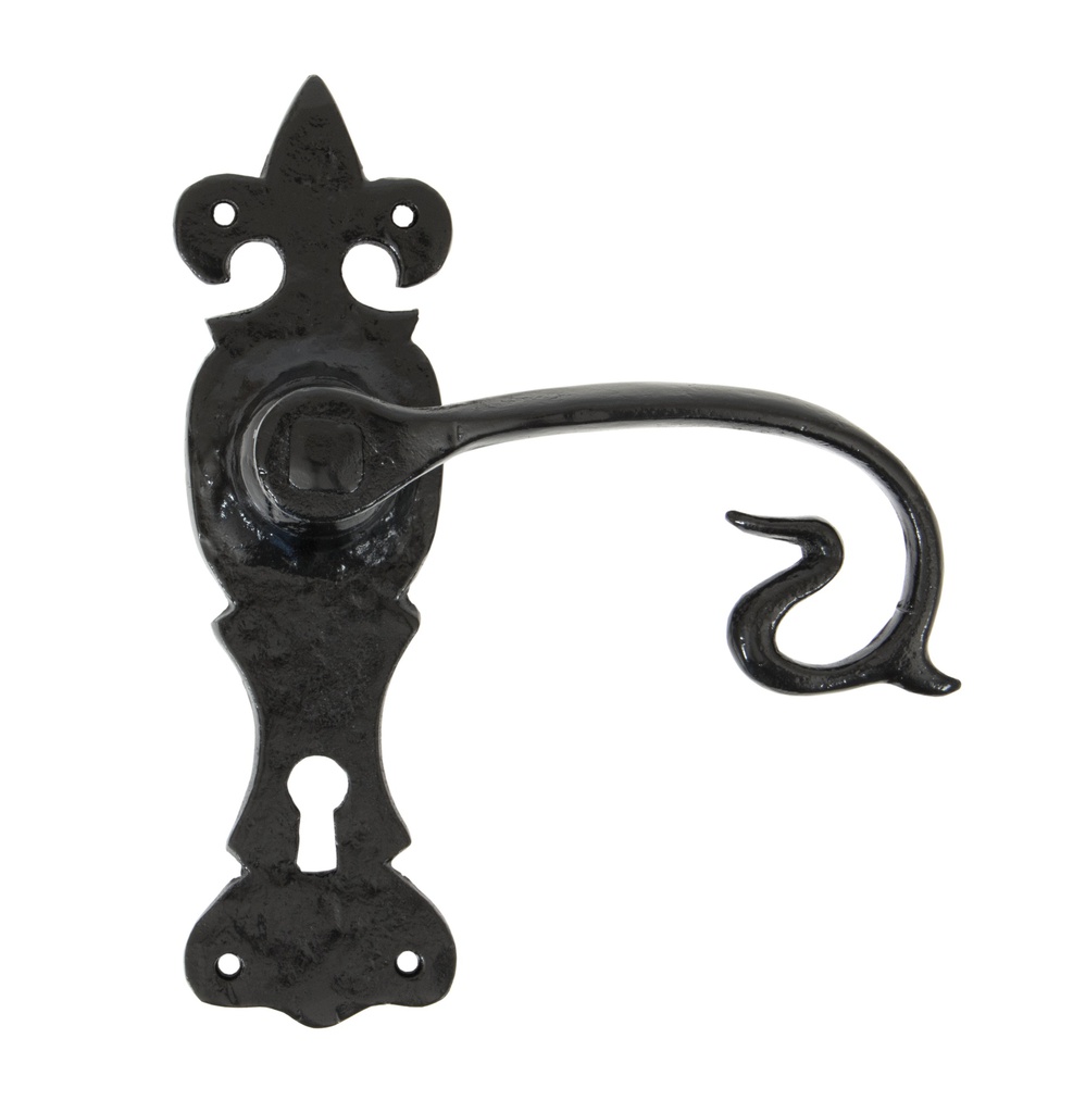 Black Curly Lever Lock Set - 83693