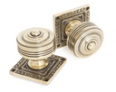 Aged Brass Tewkesbury Square Mortice Knob Set - 83860