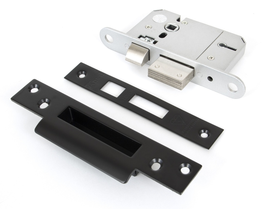 Black 2½" 5 Lever BS Sash Lock - 91055