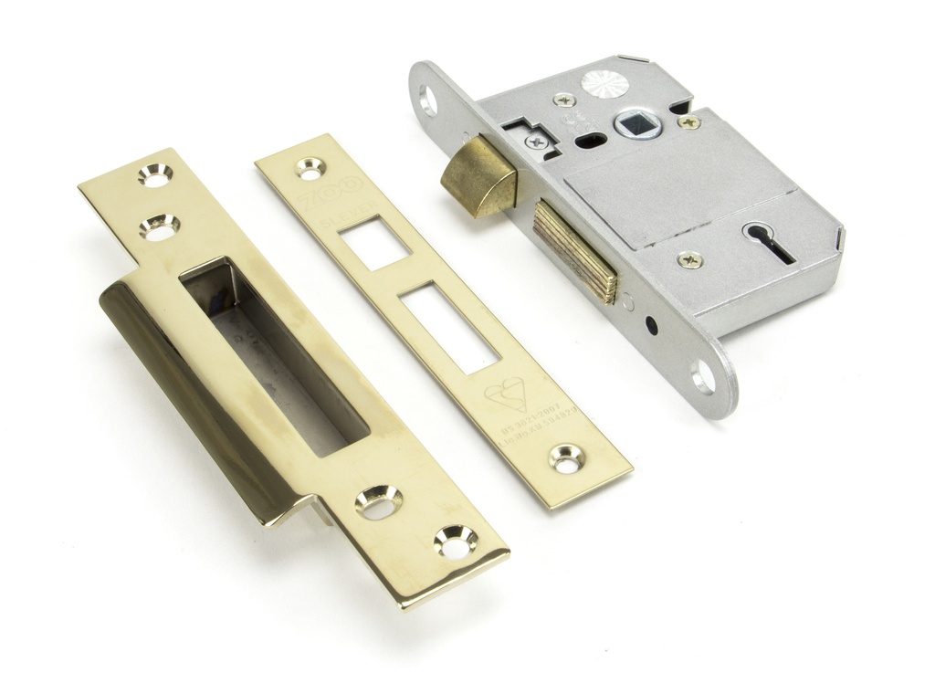 PVD 2Â½" 5 Lever BS Sash Lock - 91120
