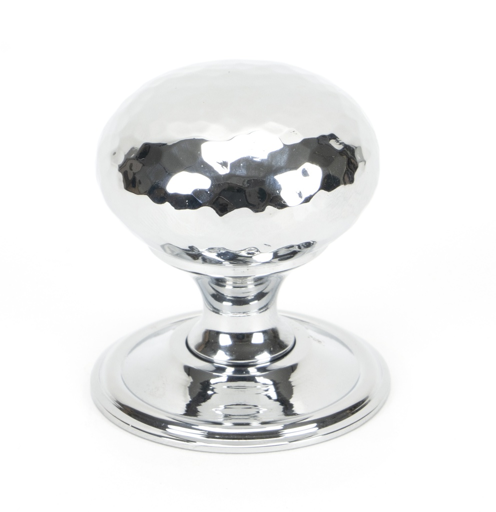 Polished Chrome Hammered Mushroom Cabinet Knob 38mm - 46028