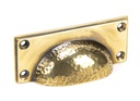 Aged Brass Hammered Art Deco Drawer Pull - 46036