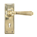 Aged Brass Hinton Lever Lock Set - 45310
