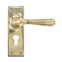 Aged Brass Hinton Lever Euro Lock Set - 45313