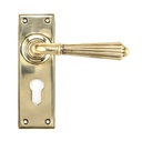 Aged Brass Hinton Lever Euro Lock Set - 45313