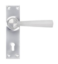 Satin Chrome Straight Lever Lock Set - 91967
