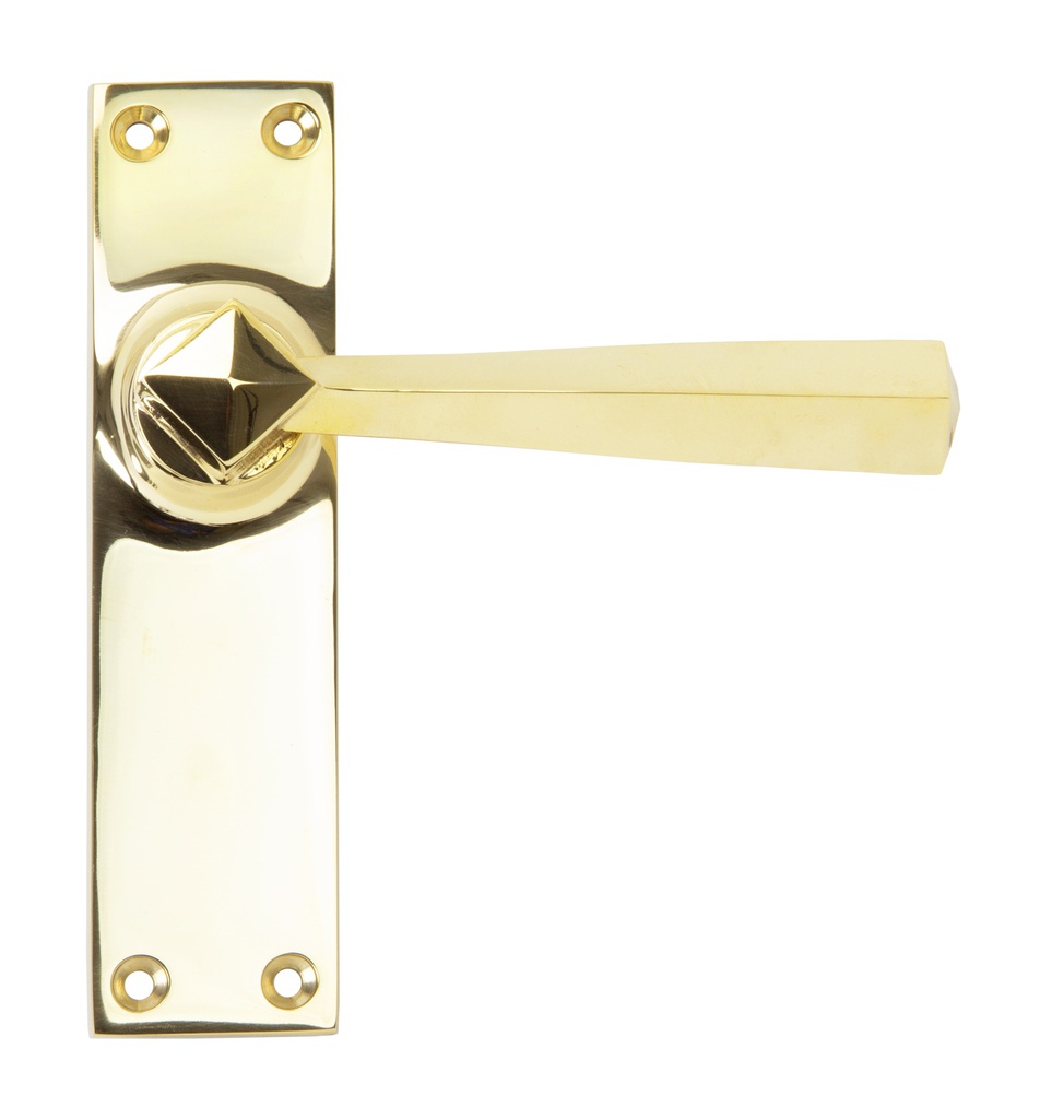 Polished Brass Straight Lever Latch Set - 91968