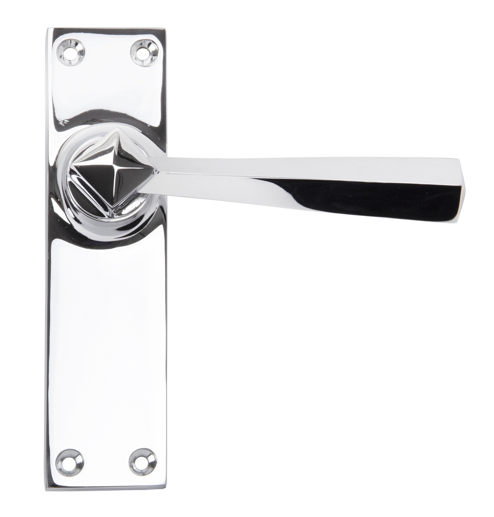 Polished Chrome Straight Lever Latch Set - 91969