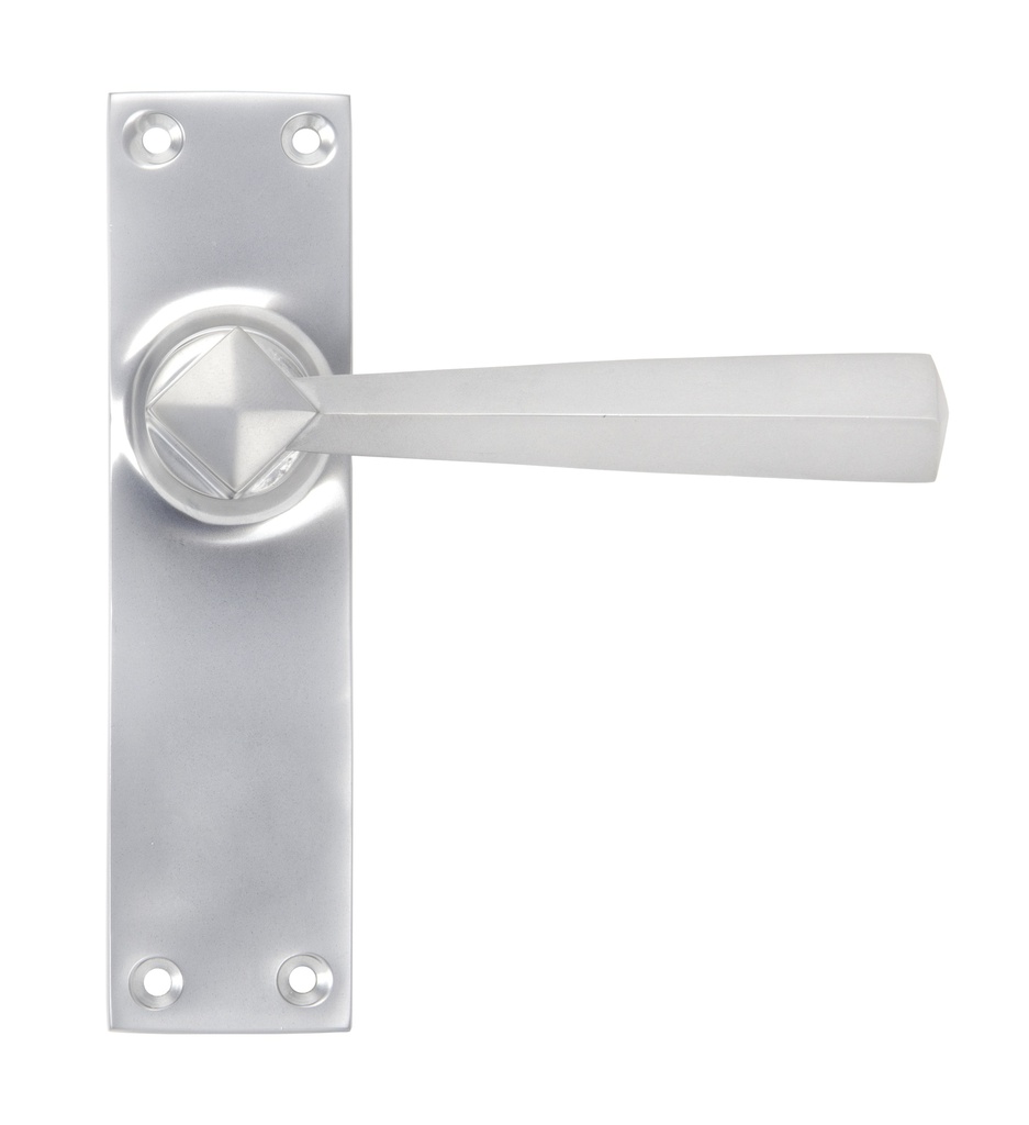 Satin Chrome Straight Lever Latch Set - 91970