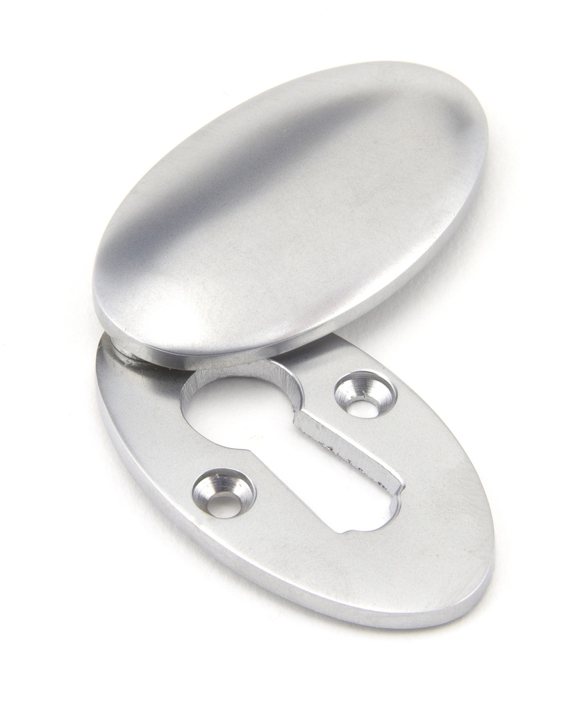 Satin Chrome Oval Escutcheon & Cover - 91993